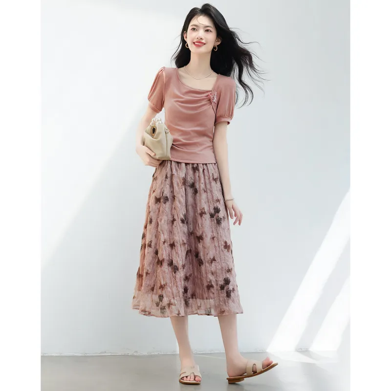 XINFEIYU Two Piece Skirt Sets Women's-5