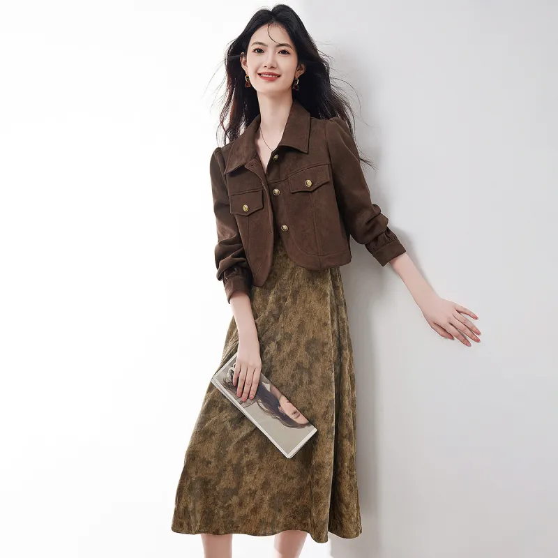 XINFEIYU Skirt Set Women's Amber-1