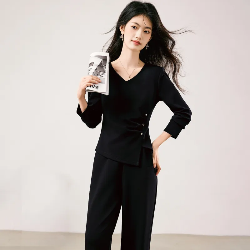 XINFEIYU Casual Suit Women's Black-2