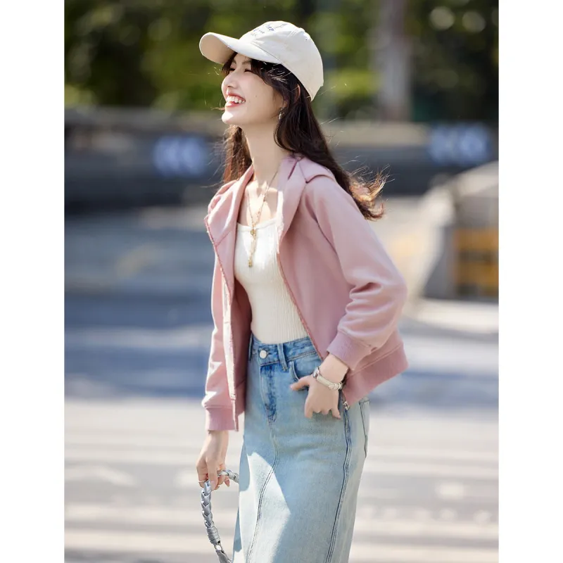 XINFEIYU Sweatshirt Women's Pink-1
