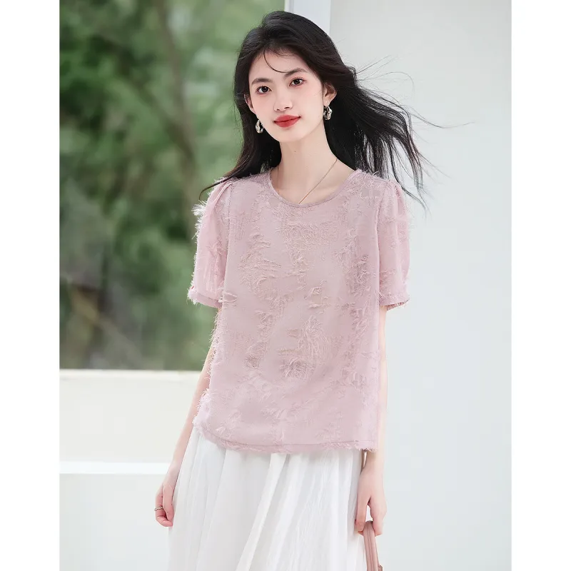 XINFEIYU Shirts Women's Pink-4