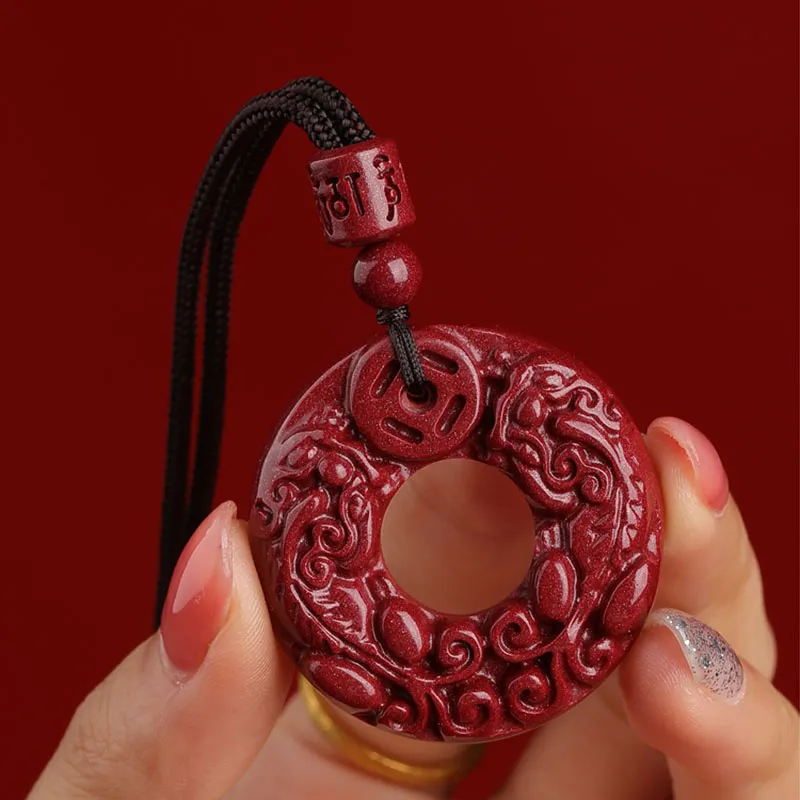 Sima Is Ethereal Reconstructed Cinnabar Pendants Unisex-2