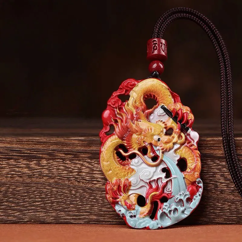 Sima Is Ethereal Reconstructed Cinnabar Pendants Unisex-2
