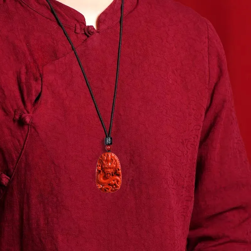 Sima Is Ethereal Reconstructed Cinnabar Pendants Unisex-4