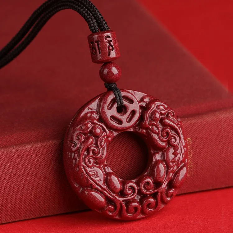 Sima Is Ethereal Reconstructed Cinnabar Pendants Unisex-1