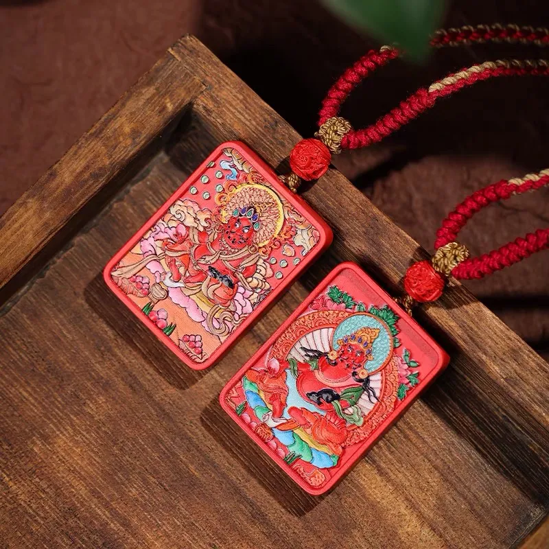 Sima Is Ethereal Reconstructed Cinnabar Pendants Unisex-2