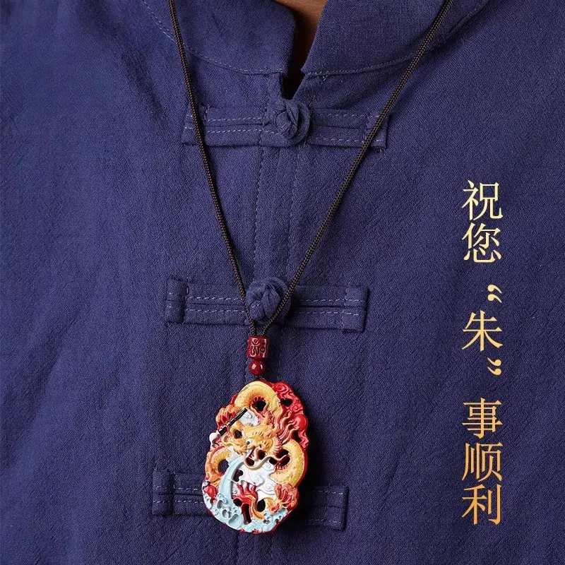 Sima Is Ethereal Reconstructed Cinnabar Pendants Unisex-4