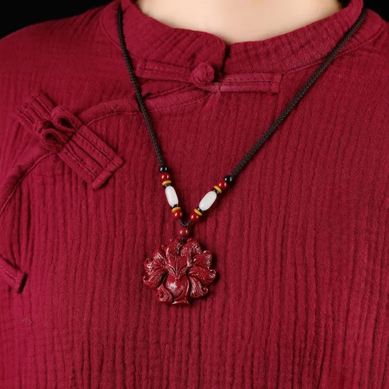 Sima Is Ethereal Reconstructed Cinnabar Pendants Unisex-2