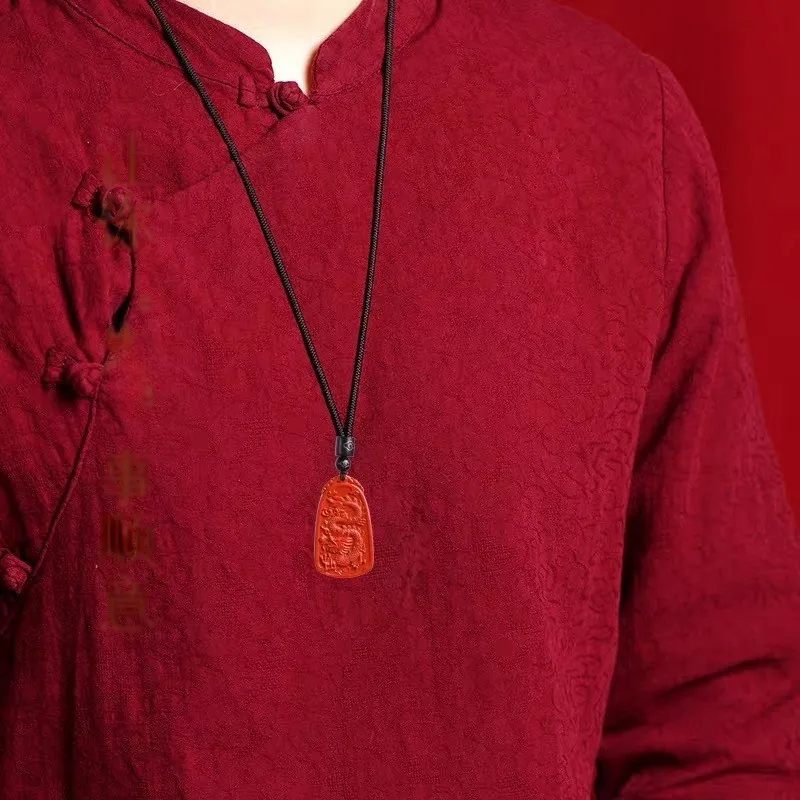 Sima Is Ethereal Reconstructed Cinnabar Pendants Unisex-4