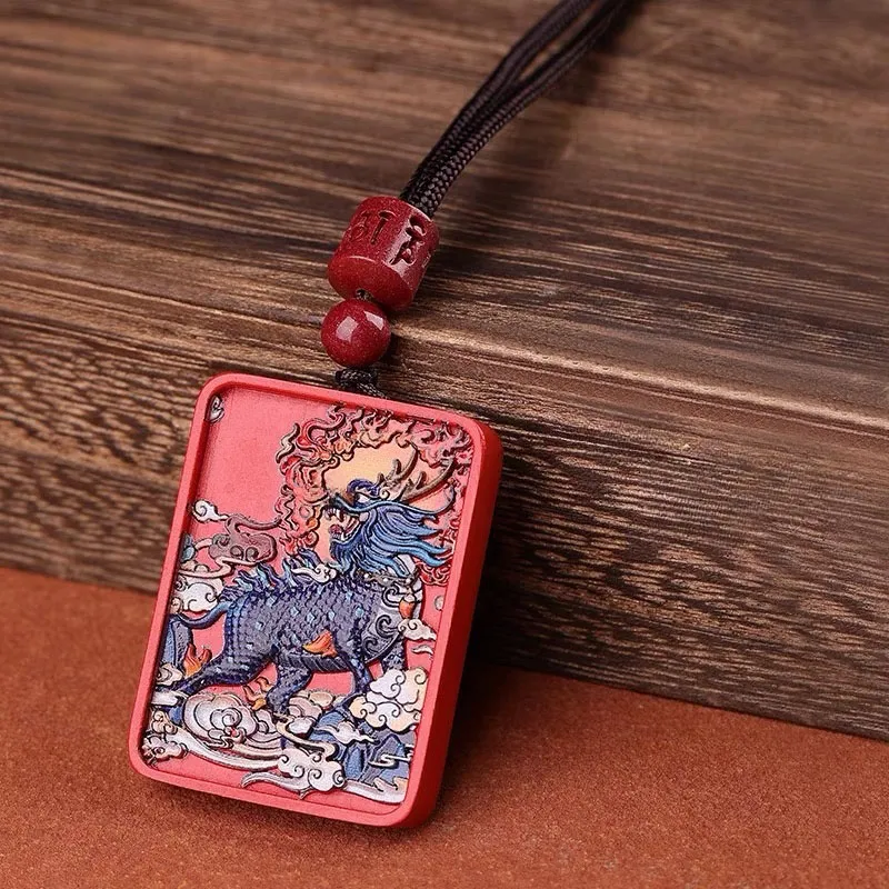 Sima Is Ethereal Reconstructed Cinnabar Pendants Unisex-1