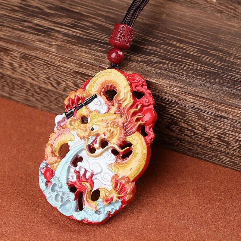 Sima Is Ethereal Reconstructed Cinnabar Pendants Unisex-3