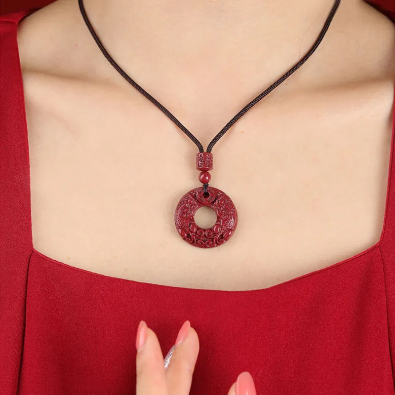 Sima Is Ethereal Reconstructed Cinnabar Pendants Unisex-3