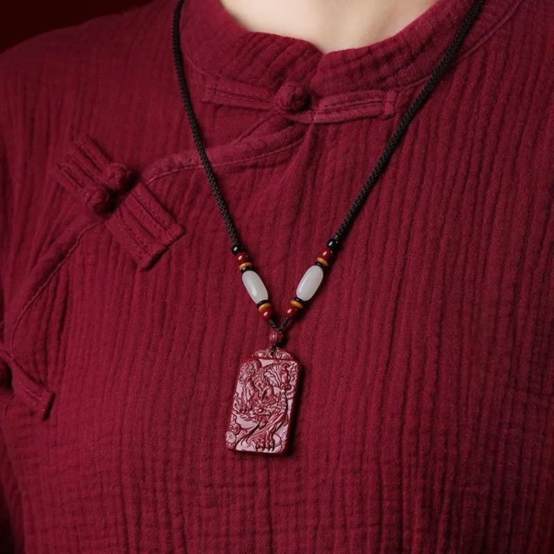 Sima Is Ethereal Reconstructed Cinnabar Pendants Unisex-3