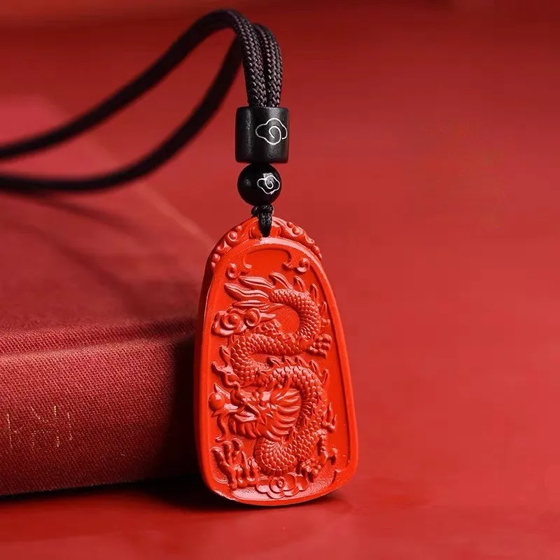 Sima Is Ethereal Reconstructed Cinnabar Pendants Unisex-3