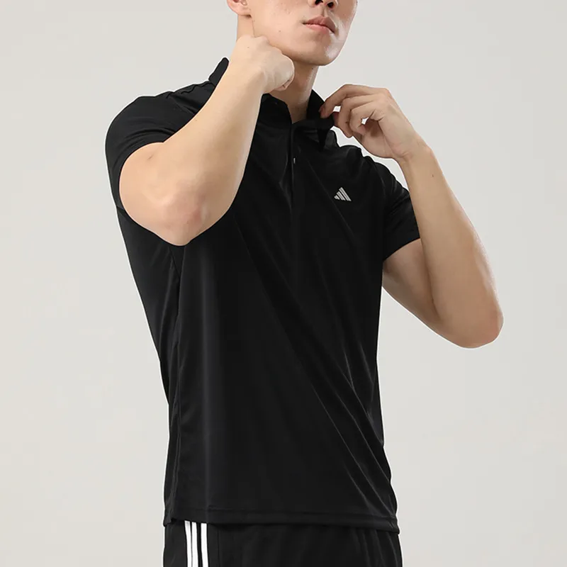 Adidas Golf Collection 3 Pack Logo Sports Business Casual Short Sleeved Polo Shirt Men's Black-7