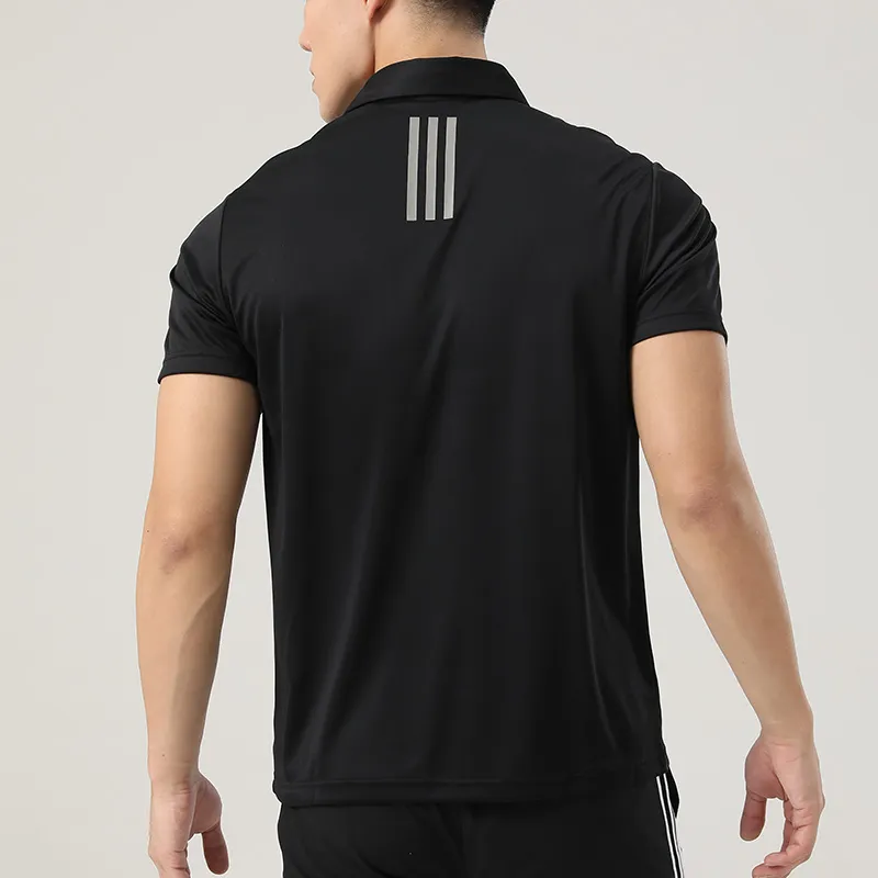 Adidas Golf Collection 3 Pack Logo Sports Business Casual Short Sleeved Polo Shirt Men's Black-1