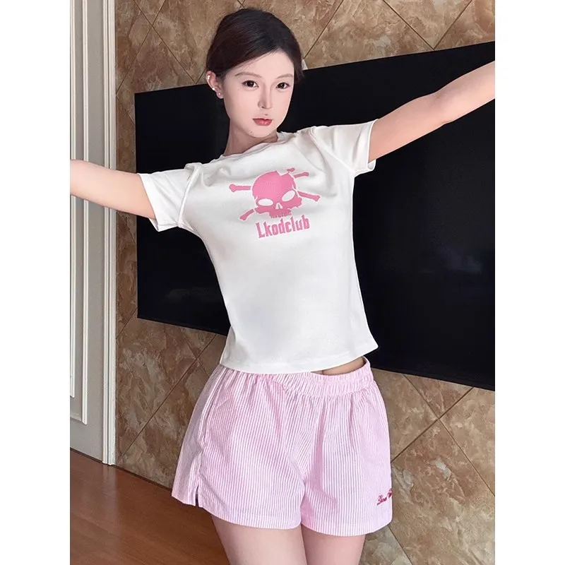 LKOD Casual Shorts Women's Pink-3