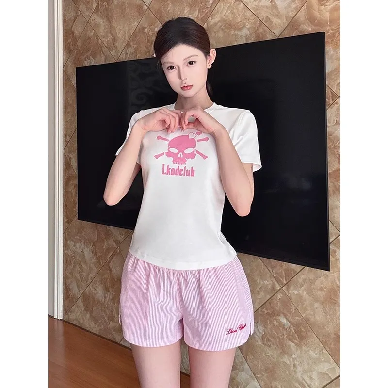 LKOD Casual Shorts Women's Pink-6
