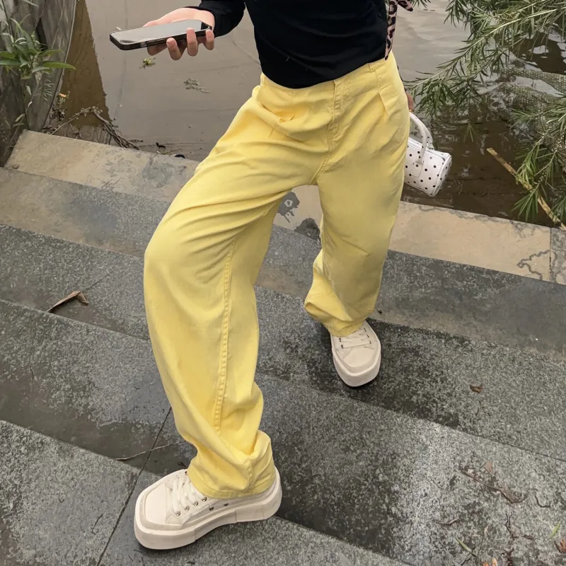 LKOD Jeans Women's Yellow-5