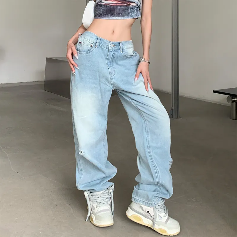 LKOD Casual Pants Women's Light Blue-3