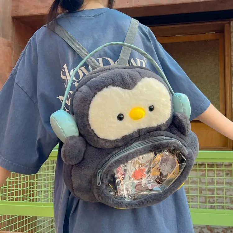 Dusen Kangaroo Plush Backpack Regular Women's Multicolor-8