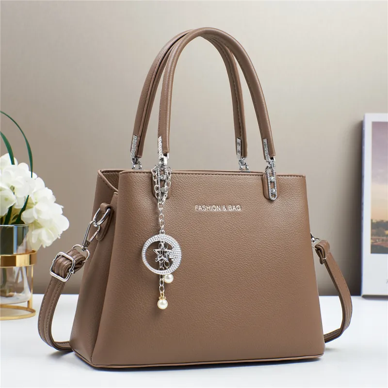 Dusen Kangaroo PU Handbag, Crossbody Bag, Shoulder Bag Regular Women's Ecru/Apricot/Black/Khaki-10
