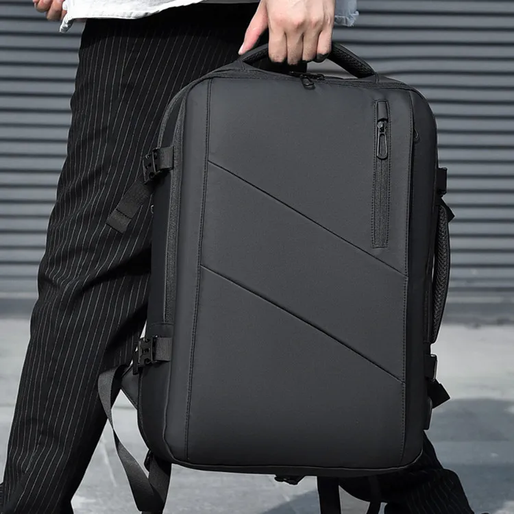Dusen Kangaroo Oxford Backpack Regular Men's Black/Dark Gray-2