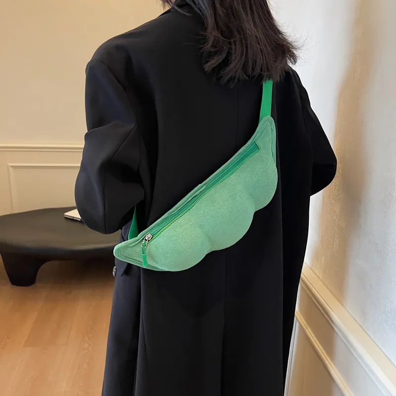 Dusen Kangaroo Velour Sling Bag Unisex Khaki/Green/Black-10