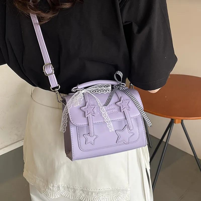 Dusen Kangaroo PU Handbag Women's White/Green/Purple/Pink/Black-18