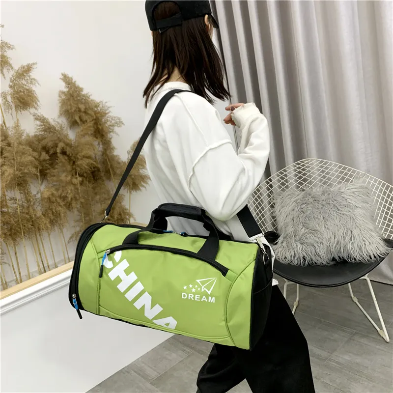 Dusen Kangaroo Nylon Gym Bag Unisex Black/Red/Green/Blue/Rose Red-3