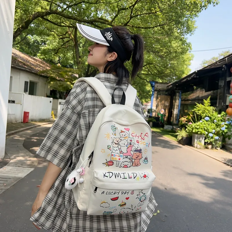 Dusen Kangaroo Nylon Backpack Large Size Unisex Multicolor-5