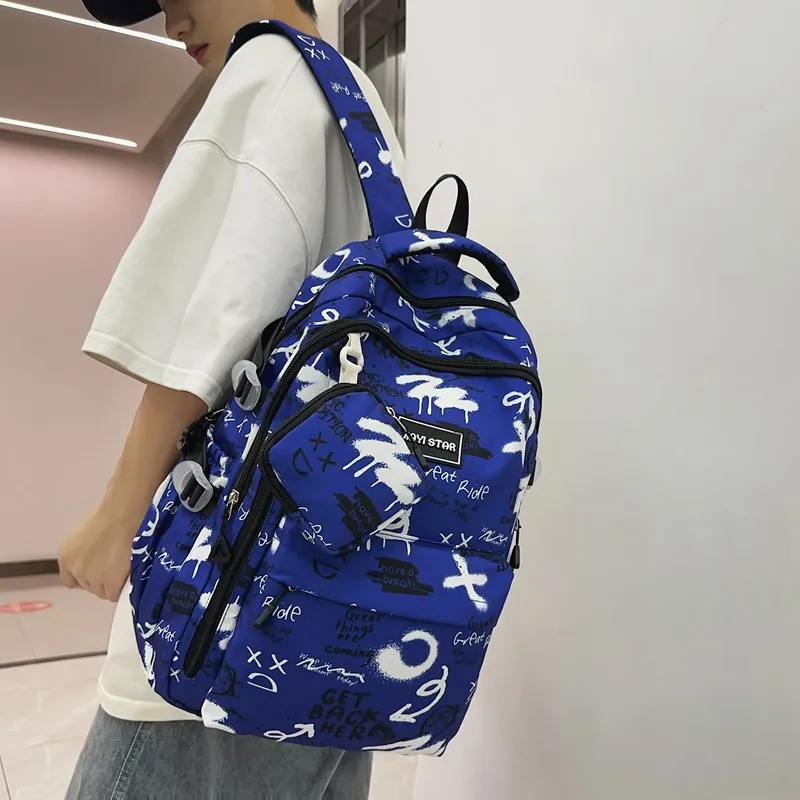 Dusen Kangaroo Nylon Backpack Regular Unisex Black/Gray/Red/Blue/Royal Blue-11