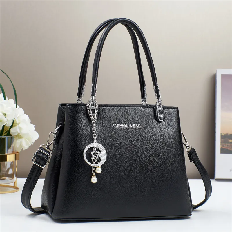 Dusen Kangaroo PU Handbag, Crossbody Bag, Shoulder Bag Regular Women's Ecru/Apricot/Black/Khaki-5