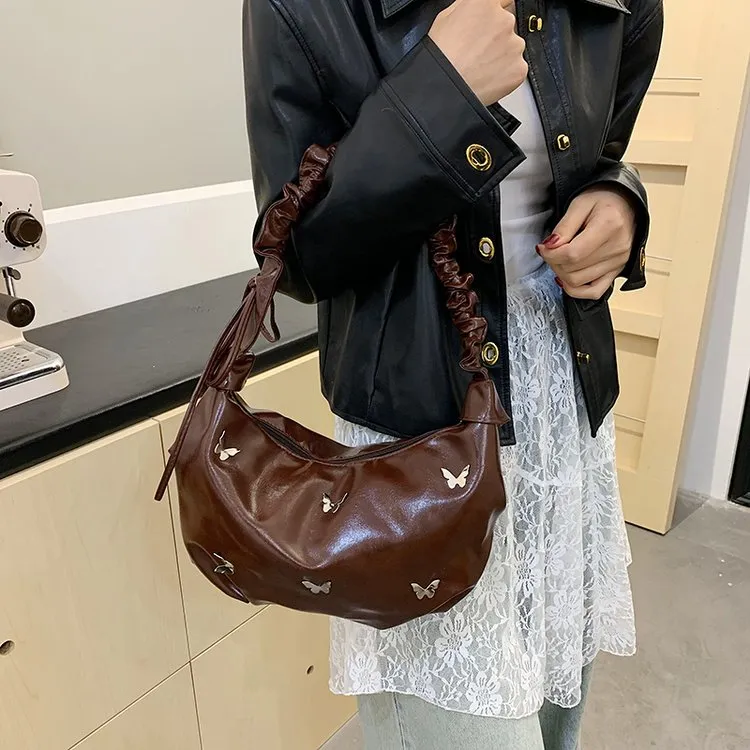 Dusen Kangaroo PU Crossbody Bag Regular Women's Brown/Black-2