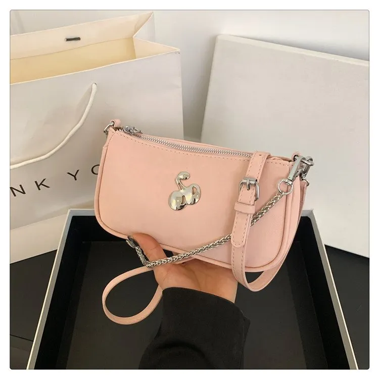 Dusen Kangaroo PU Crossbody Bag, Shoulder Bag Regular Women's White/Black/Pink-7