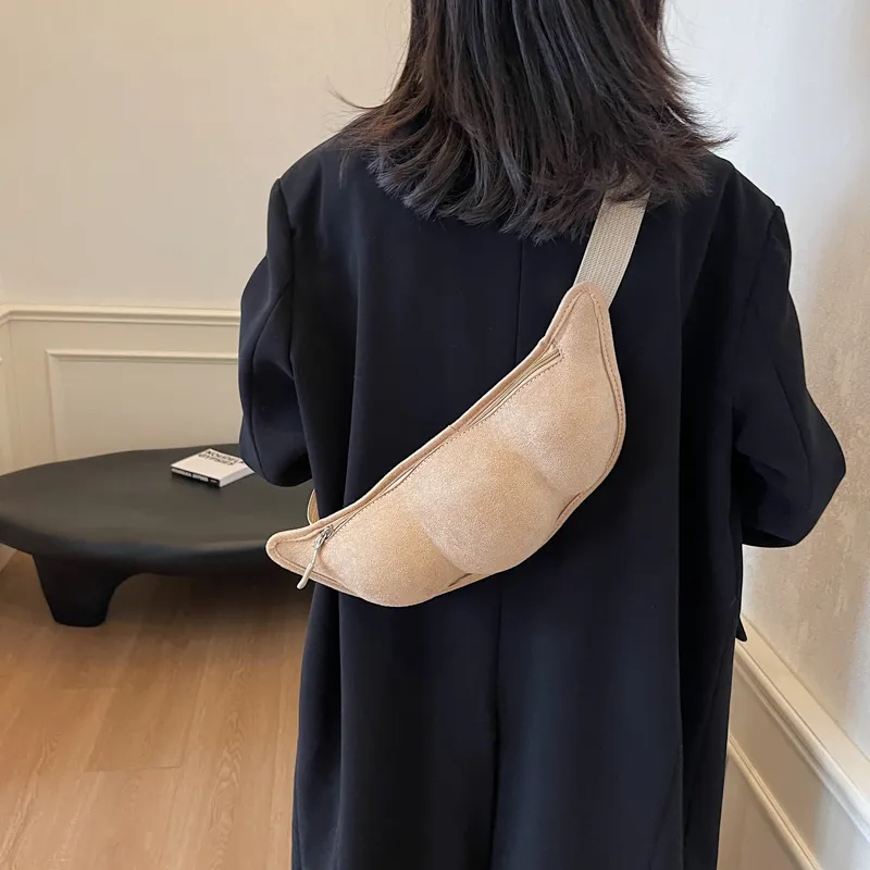 Dusen Kangaroo Velour Sling Bag Unisex Khaki/Green/Black-3