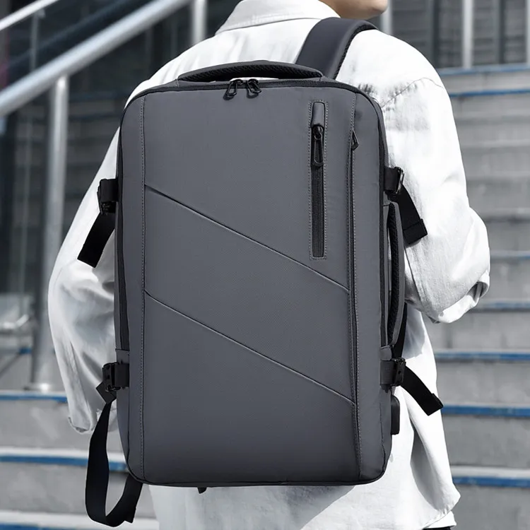 Dusen Kangaroo Oxford Backpack Regular Men's Black/Dark Gray-9