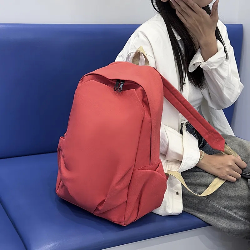 Dusen Kangaroo Canvas Backpack Unisex Red/Purple/Black/Khaki/Dark Green-1