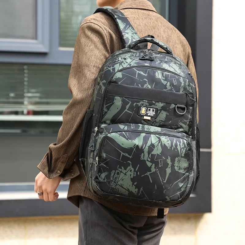 Dusen Kangaroo Oxford Backpack Regular Unisex Blue/Black Gray/Black Green/Black Blue-5