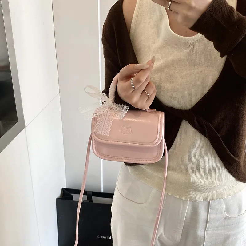 Dusen Kangaroo PU Crossbody Bag Regular Women's White/Silver/Black/Blue/Pink-18