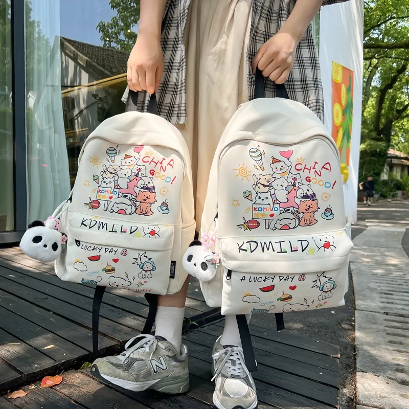 Dusen Kangaroo Nylon Backpack Large Size Unisex Multicolor-4