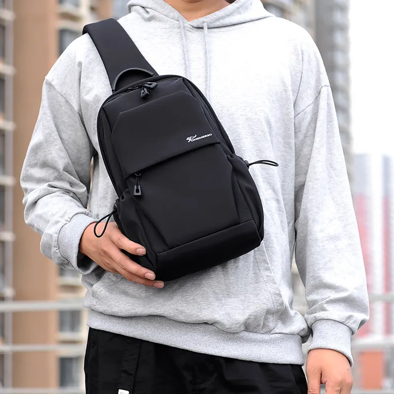 Dusen Kangaroo Oxford Sling Bag Men's Black/Camouflage Black-1