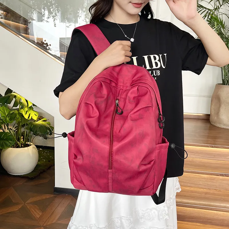 Dusen Kangaroo Nylon Backpack Unisex White/Black/Red/Dark Green/Light Green-10