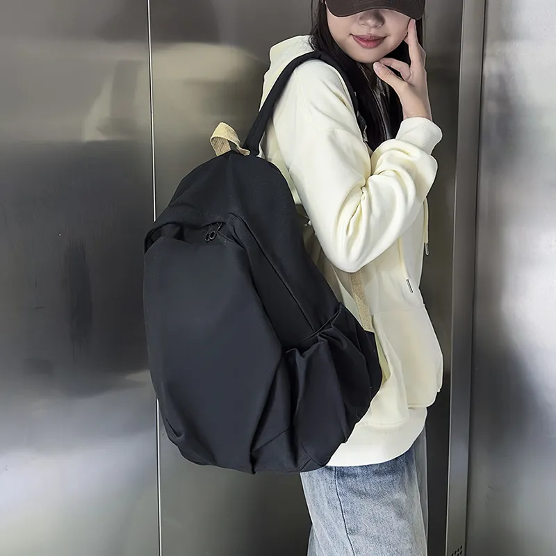 Dusen Kangaroo Canvas Backpack Unisex Red/Purple/Black/Khaki/Dark Green-5