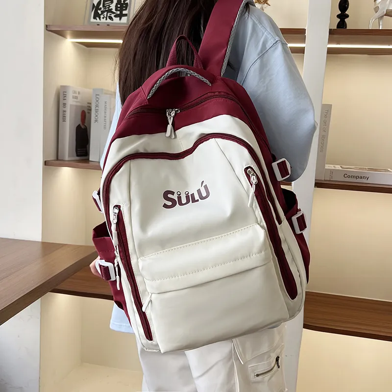 Dusen Kangaroo Nylon Backpack Medium Size Unisex Multicolor-6