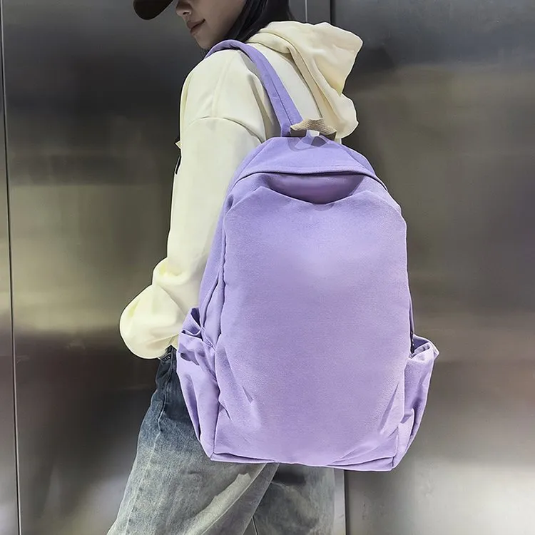 Dusen Kangaroo Canvas Backpack Unisex Red/Purple/Black/Khaki/Dark Green-9
