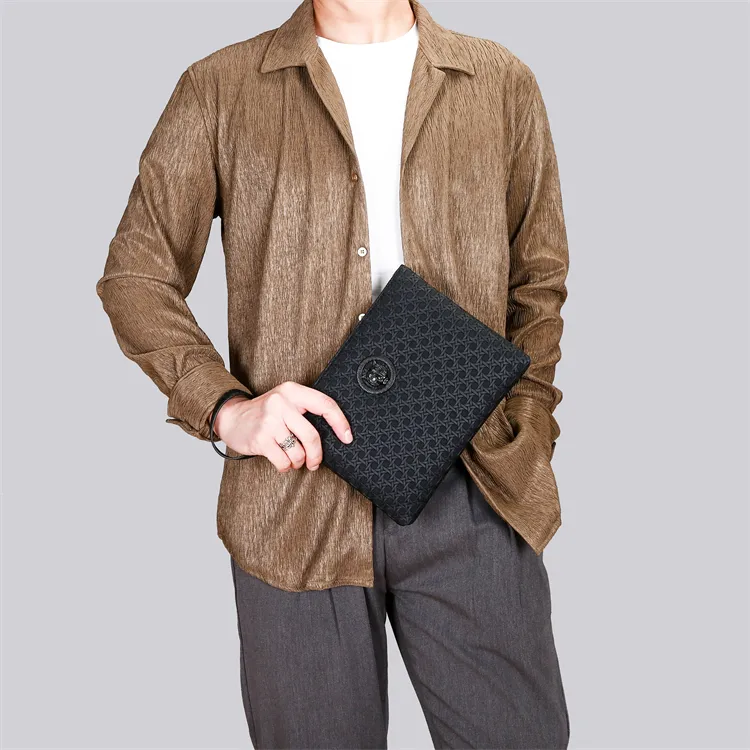 Dusen Kangaroo PU Clutch Men's Black-2