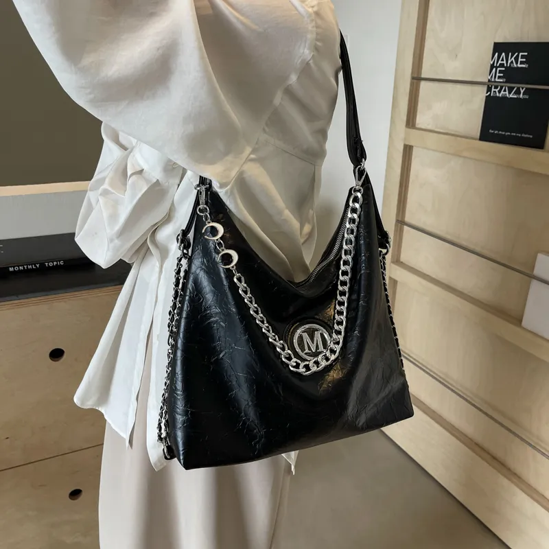 Dusen Kangaroo PU Shoulder Bag, Crossbody Bag Unisex Ecru/Silver/Black/Brown-17