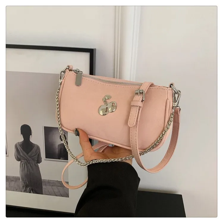 Dusen Kangaroo PU Crossbody Bag, Shoulder Bag Regular Women's White/Black/Pink-8