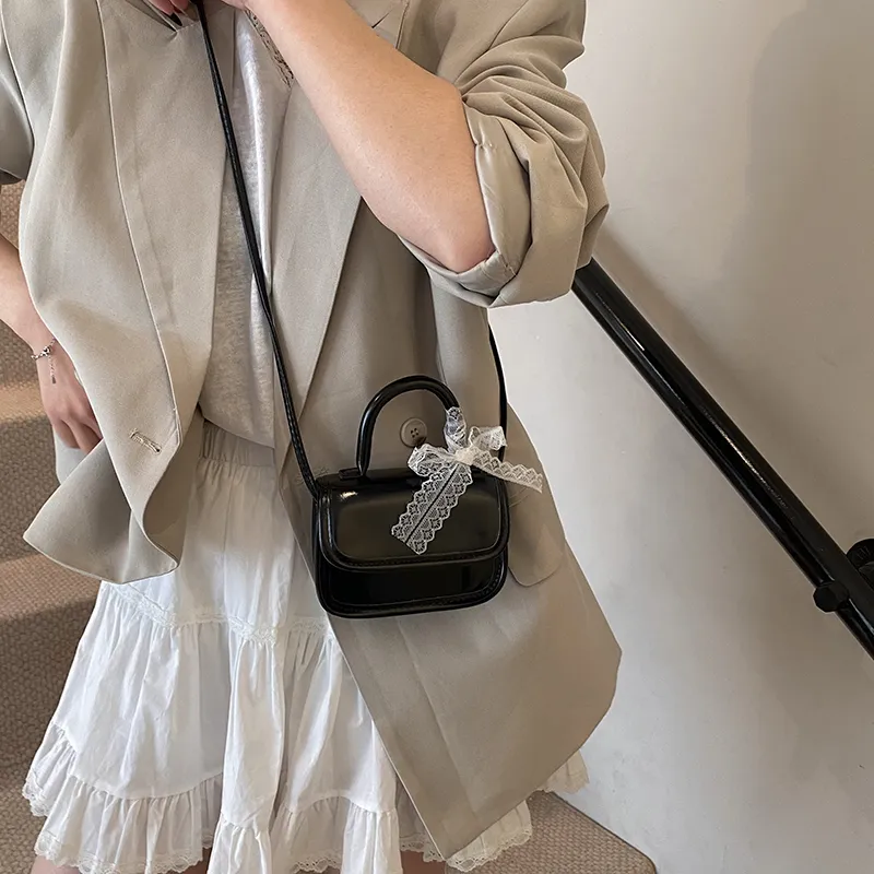 Dusen Kangaroo PU Crossbody Bag Regular Women's White/Silver/Black/Blue/Pink-6